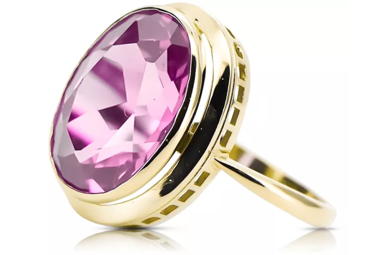 Ring Vintage craft Amethyst 14K Yellow gold vrc285y